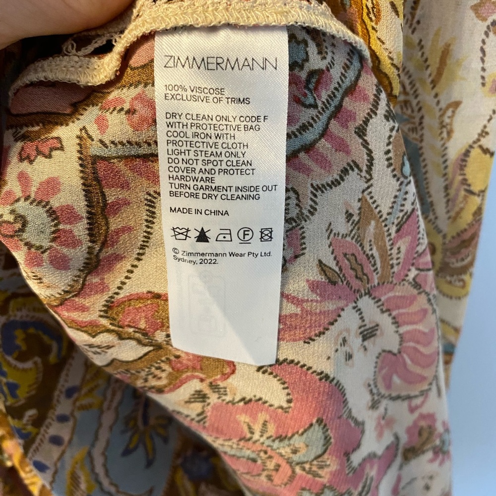 Zimmermann Luminosity Panelled Midi Dress Size AU 0P/US 2 - Picture 13 of 13